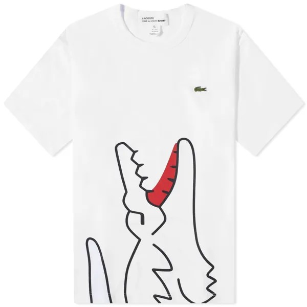 Comme des Garçons SHIRT x Lacoste Oversized-футболка под крокодила, белый