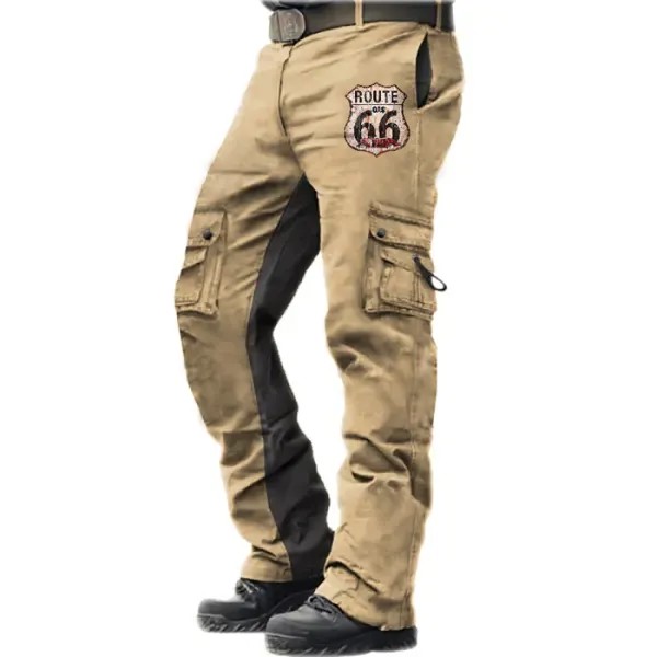 Мужские тактические брюки для улицы Route 66 винтажные брюки из стираного хлопка с множеством карманов