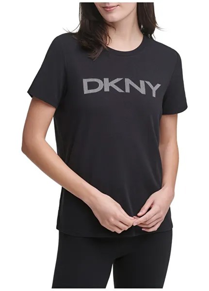 Черная женская футболка с круглым вырезом Dkny Jeans