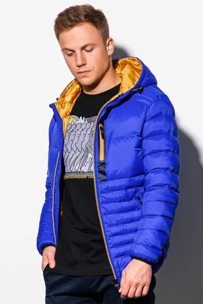 Стеганая зимняя куртка с капюшоном Ombre, синий