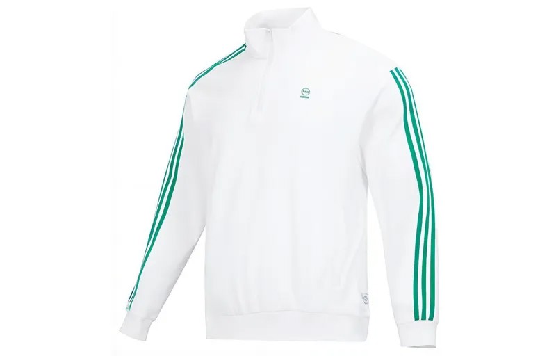 Толстовка с капюшоном для фитнеса и бега Pure Color Adidas Neo, белый/зеленый