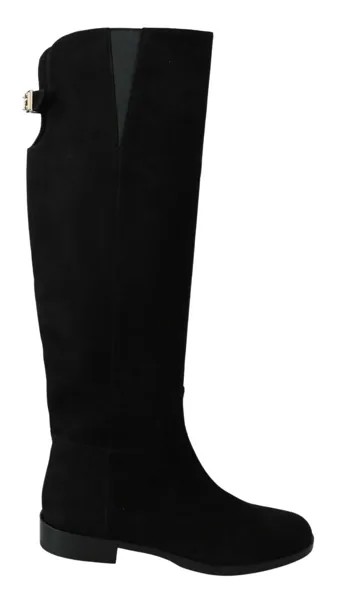 DOLCE - GABBANA Shoes Черные замшевые сапоги до колена на плоской подошве EU35 / US4,5 Рекомендуемая розничная цена 1700 долларов США