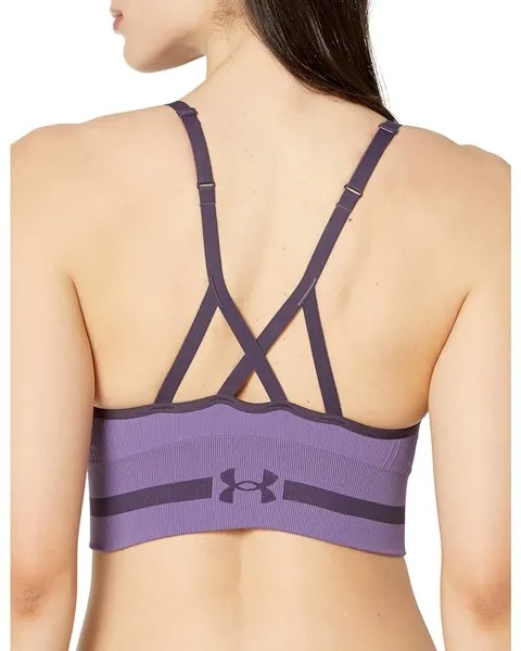 Бюстгальтер Under Armour Seamless Low Long Bra, цвет Retro Purple/Tux Purple/Tux Purple