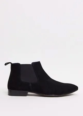 Черные замшевые ботинки челси Silver Street-Черный