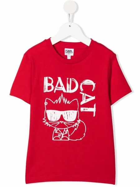 Karl Lagerfeld Kids футболка Bad Cat из органического хлопка