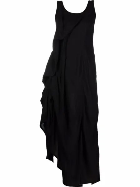 Yohji Yamamoto платье с оборками, черный