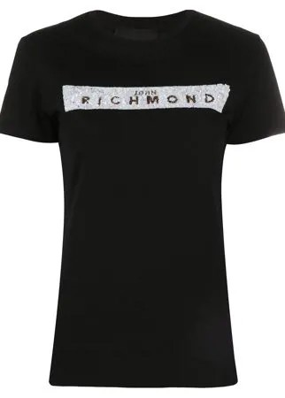 John Richmond футболка с пайетками и логотипом