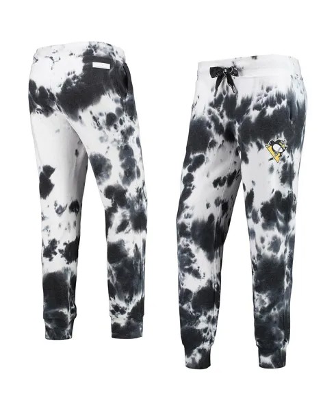 Женские бело-черные спортивные брюки Pittsburgh Penguins Melody с принтом тай-дай DKNY