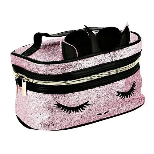 Косметичка Miss Pinky, 23.7х16.1х12.3 см, , розовый/черный