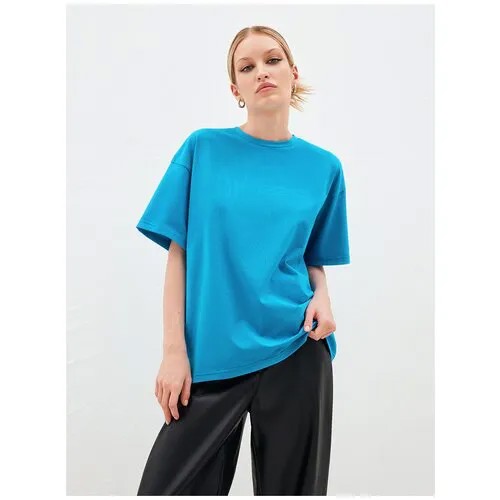 Футболка TOPTOP, хлопок, однотонная, размер One size, черный