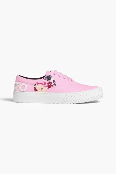 Кроссовки K-skate из хлопковой парусины с вышивкой KENZO, розовый