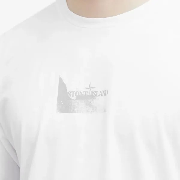 Stone Island Футболка со светоотражающим принтом, белый