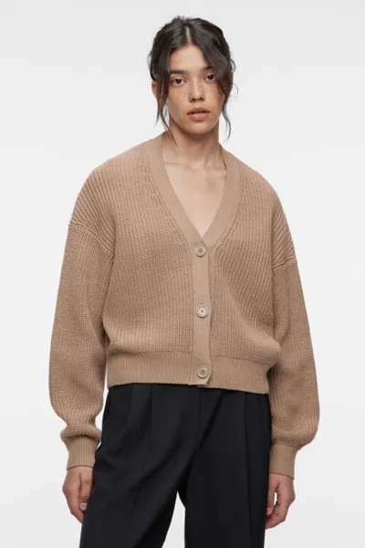 Кардиган oversize укороченный вязаный на пуговицах