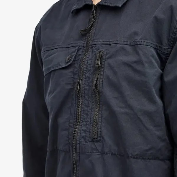 Stone Island Куртка-рубашка на молнии из хлопкового твила Supima стрейч-TC, синий