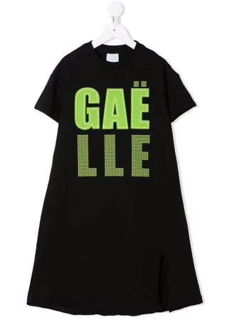 Gaelle Paris Kids платье-футболка с заклепками и логотипом