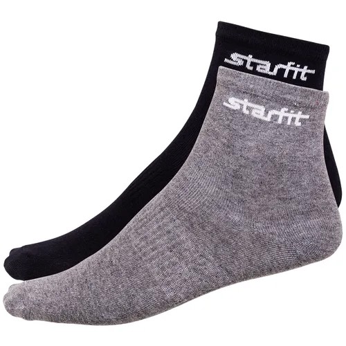 Носки средние Starfit SW-206, серый меланж/черный, 2 пары (35-38)