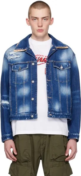 Синяя джинсовая куртка Кабан Dsquared2