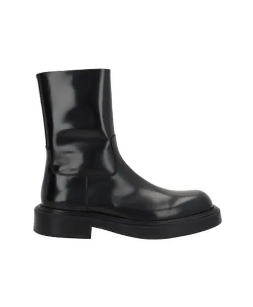 Сапоги из матовой кожи Salvatore Ferragamo, черный