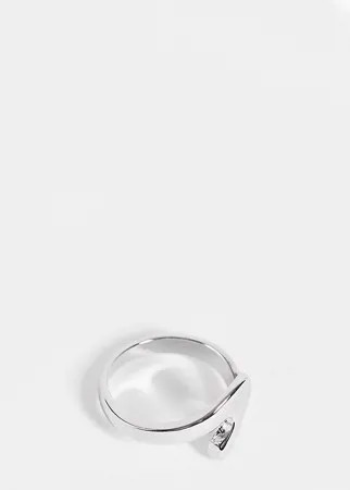 Серебристое кольцо на большой палец в виде завитка ASOS DESIGN Curve-Серебристый