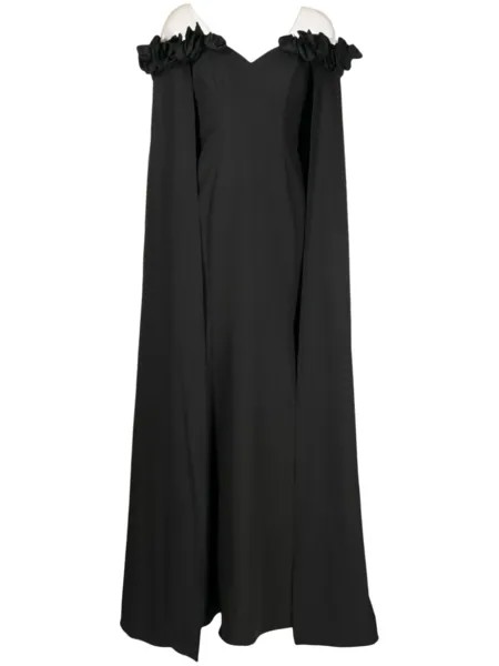 Marchesa Notte вечернее платье Illusion с открытыми плечами, черный