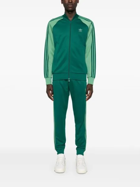 Adidas спортивные брюки с полосками 3-Stripes, зеленый