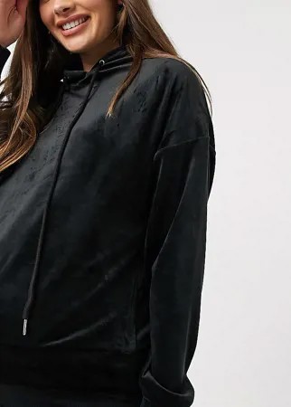 Черный велюровый худи из переработанного полиэстера Lindex MOM Taylor-Черный цвет
