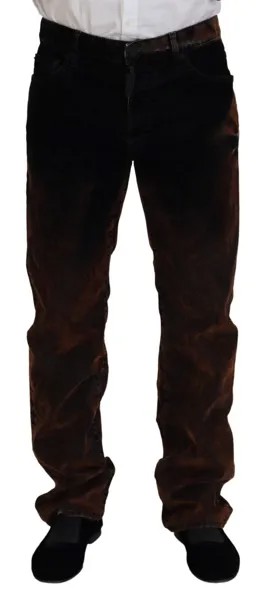 Джинсы DSQUARED2 Коричневые потертые хлопковые повседневные джинсы прямого кроя IT48/W34/M 880 долларов США