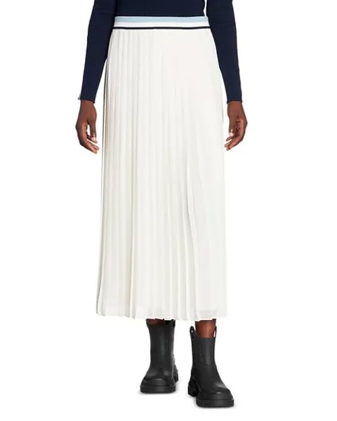 Плиссированная юбка-миди Moncler, цвет Ivory/Cream