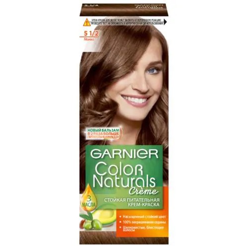 GARNIER Color Naturals стойкая питательная крем-краска для волос, 5.1/2, Мокко