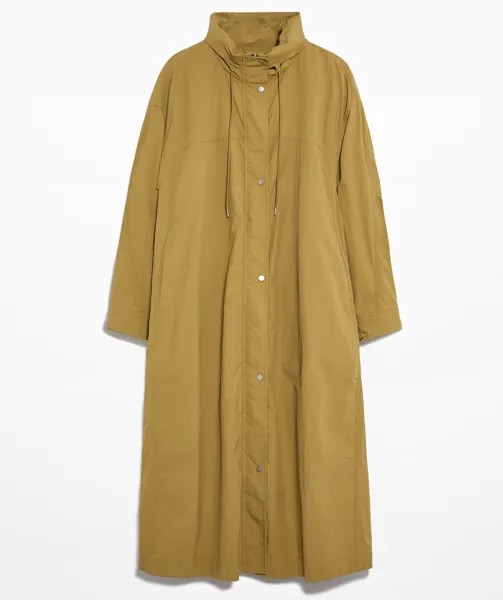 Парка Oysho Long Oversize Water-repellent, темно-желтый