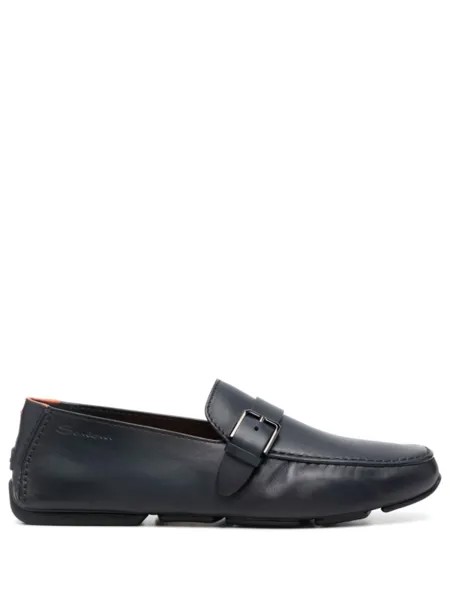 Santoni туфли монки с пряжками, синий