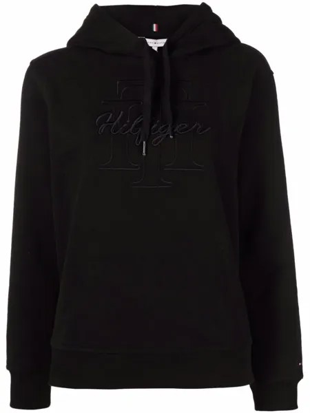 Tommy Hilfiger худи с вышитым логотипом, черный