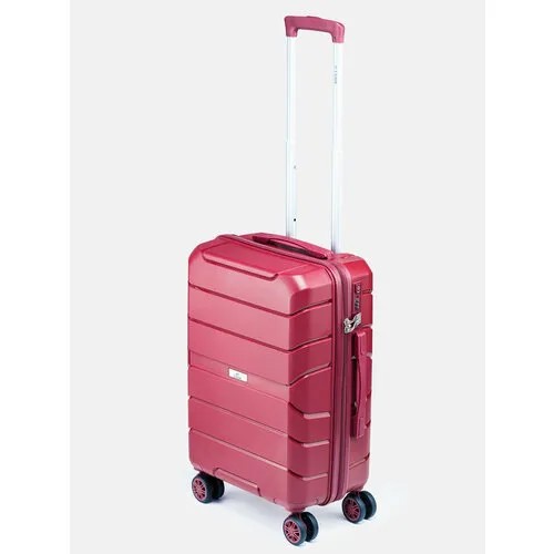 Чемодан L'case Singapore, 50 л, размер S, бордовый