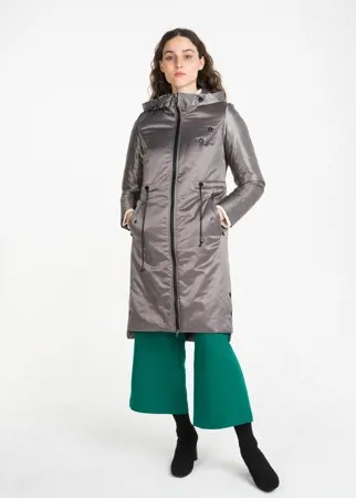 Утепленное пальто женское ElectraStyle 4У-9028-263 серое 52