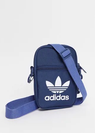 Темно-синяя сумка с принтом трилистника adidas Originals-Темно-синий