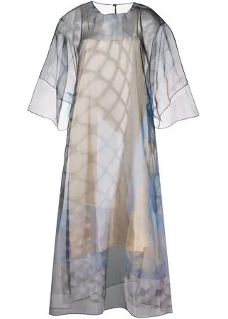 Maison Margiela прозрачное платье миди с узором