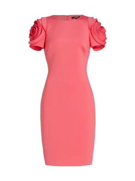 Коктейльное платье «Розетка» Badgley Mischka, коралловый