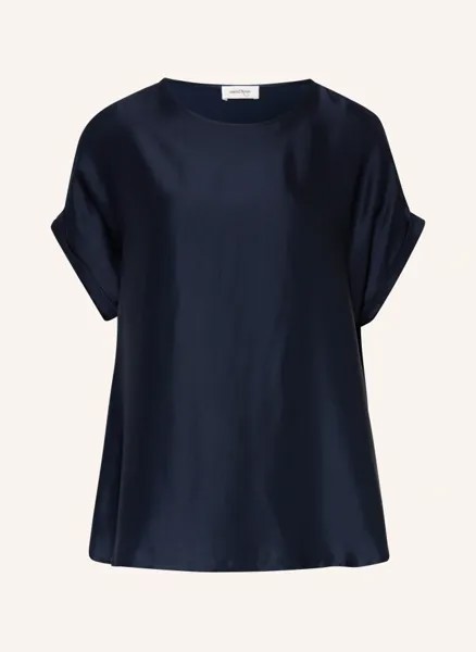 Атласная блузка-рубашка Ottod'Ame, синий