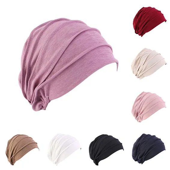 Дамы Утолщенный эластичный пуловер Шляпа Мусульманская хиджаб Шапочка Шляпа