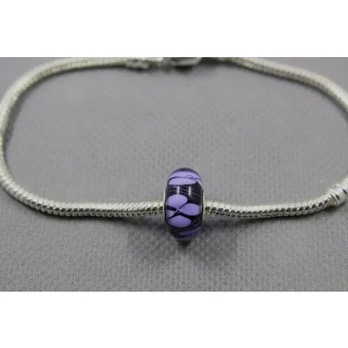 Handinsilver ( Посеребриручку ) Подвеска-шарм из муранского стекла Lampwork фиолетовый (1шт)