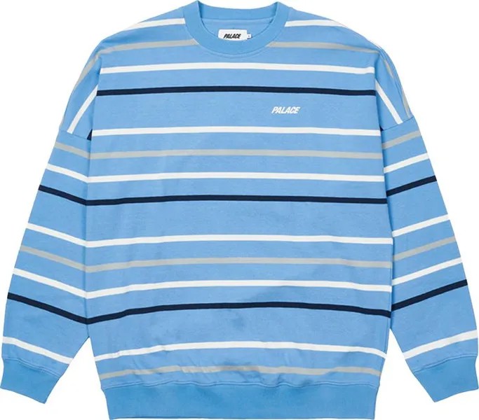 Толстовка Palace Stripe Drop Shoulder Crew 'Blue', синий