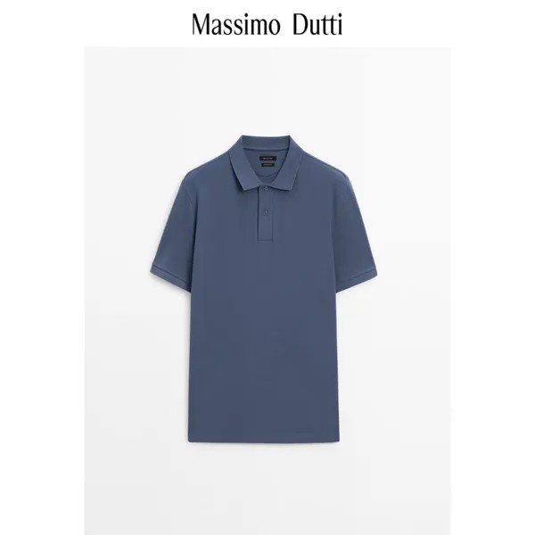 Рубашка мужская Massimo Dutti 2024 удобная, синий