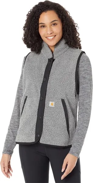 Флисовый жилет на пуговицах спереди Carhartt, цвет Granite Heather