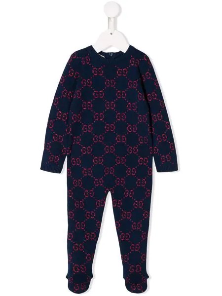 Gucci Kids пижамный комбинезон с логотипом GG