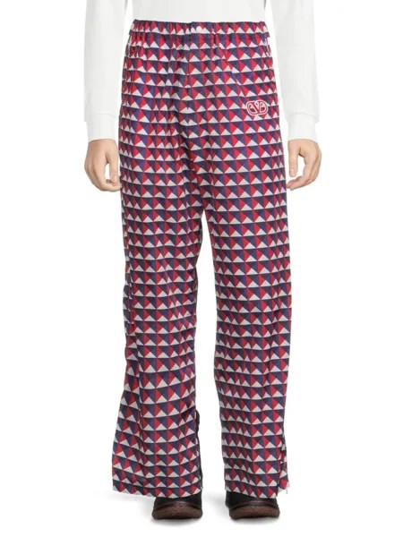 Спортивные брюки с геометрическим узором Valentino, цвет Pink Plaid