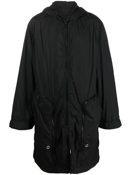 Стеганое пальто с капюшоном Rick Owens DRKSHDW, черный