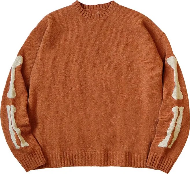 Свитер Kapital 5G Wool Knit Bone Crew Sweater 'Orange', оранжевый