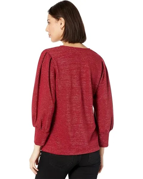 Свитер Calvin Klein V-Neck Metallic Sweater, цвет Cranberry