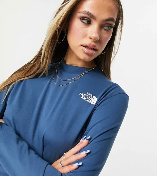 Синий укороченный лонгслив The North Face Faces – эксклюзивно для ASOS-Темно-синий