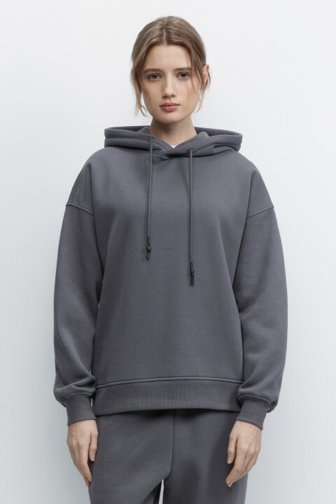 Худи oversize утепленная с капюшоном